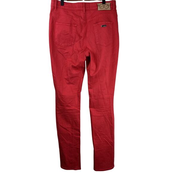 Escada Sport Pants Women EU 40 Red Denim 30 Skinny Preppy Capsule Vintage Boho - Picture 9 of 16